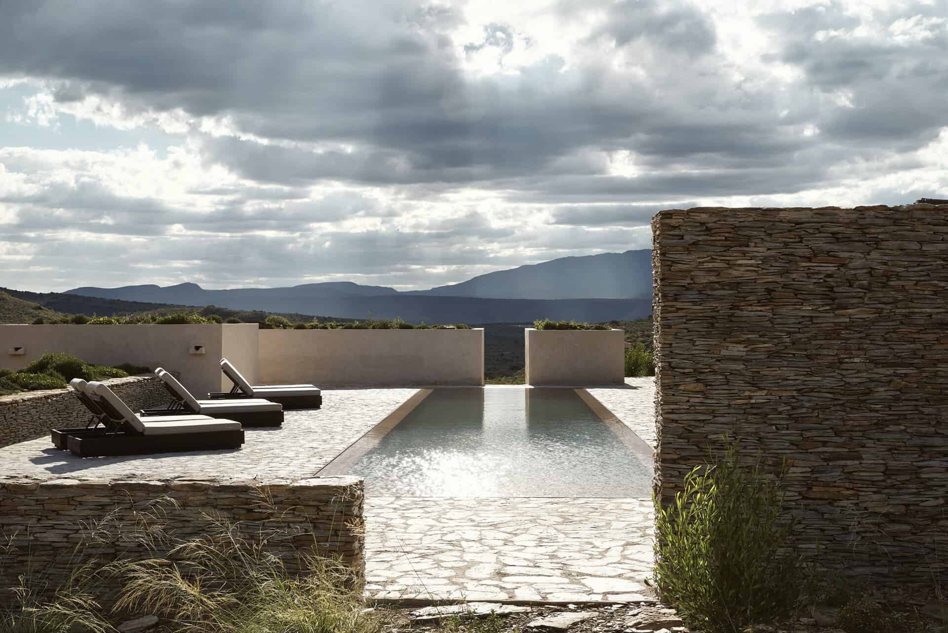 The Mura retreat in its Klein Karoo landscape, Barrydale, South Africa